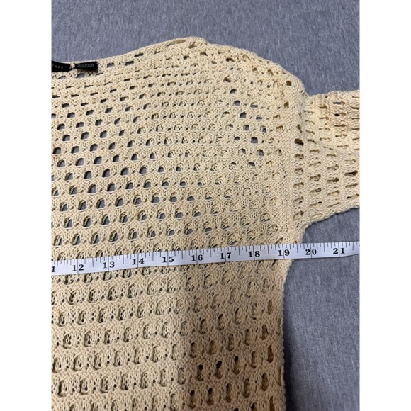 Jeanne Pierre Womens Large L Open Weave Eyelet Cable Knit Pullover Sweater Boho - Picture 5 of 6